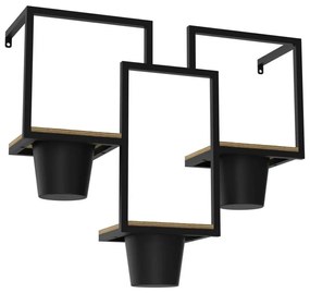 Ghiveci de flori de perete 46x53 cm negru