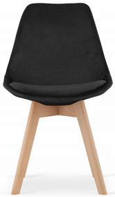 Scaun DAREN NORI VELVET negru cu picioare de fag