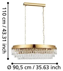 Lustră pe lanț Eglo 39462 VALPARAISO 10xE14/40W/230V auriu