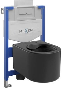 Mexen set WC încastrat cadru Felix XS-U cu vas de toaletă Sofia, Negru mat - 6853354XX85