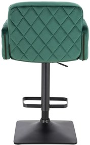 HR802KW Scaun Verde din Catifea cu Bază Neagră