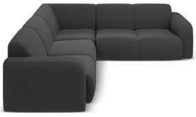 Colțar gri închis cu tapițerie din țesătură bouclé (cu colț variabil/în formă de ”L”) Molino – Micadoni Home