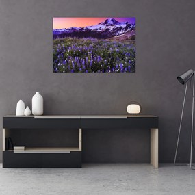 Tablou - Vulcan și flori (90x60 cm)