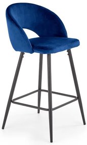 Scaun de bar H96 velvet albastru