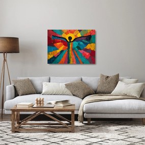 Tablou pe sticlă - Înger pictat (70x50 cm)