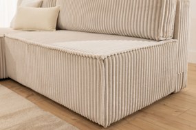 Colțar Solvero Mini cu funcție de dormit, stânga - pluș bej deschis Tilia 01