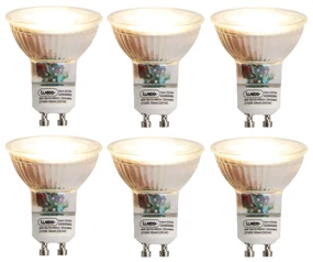 Set de 6 becuri LED GU10 reglabile 6W 450lm 2700K