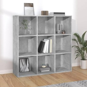 801129 vidaXL Bibliotecă, gri beton, 98x29x97,5 cm, lemn prelucrat