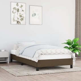 346691 vidaXL Cadru de pat, maro închis, 90 x 200 cm, material textil