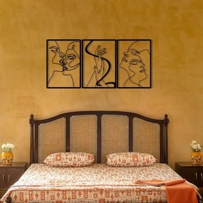 SET 3x decorațiune de perete 109x50 cm metal dragoste