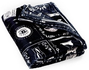 Pătură neagră din micropluș/cocolino 130x170 cm cu model de Halloween Enchanted Witchcraft – Catherine Lansfield