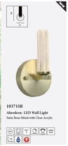 Aplica LED de perete baie metal alama IP44 Aberdeen