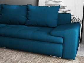 Colțar extensibil dumonde cu ladă de depozitare si sezut confortabil din spuma high-density, Leonardo Enjoy Petrol 260x185 cm