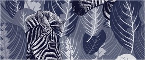 Tablou - Zebre albastre (120x50 cm)