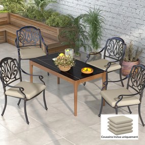 Outsunny Set de 4 perne pentru scaun, pad-uri pentru scaun 47 x 47 cm, umplutură groasă, rezistente la decolorare, bej | Aosom Romania