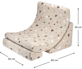 Fotoliu de copii maro deschis cu tapițerie din țesătură bouclé/cu tapițerie din chenille Terrazzo Moon – Wigiwama