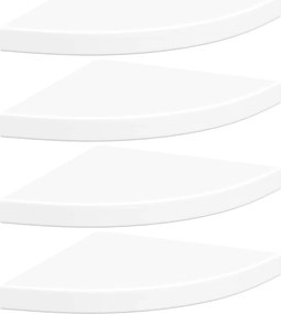 vidaXL Rafturi colțar de perete, 4 buc., alb, 35 x 35 x 3,8 cm, MDF