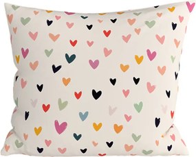 Fata de perna din bumbac DOTHEARTS POLY 45x45 cm, crem