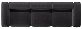Canapea gri închis cu tapițerie din catifea reiată 364 cm Bergamo – Cosmopolitan Design