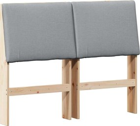 vidaXL Tăblie tapițată Gri deschis 135 cm Lemn de pin masiv