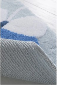 Set 3 covoare de baie Mari Blue, alb - albastru