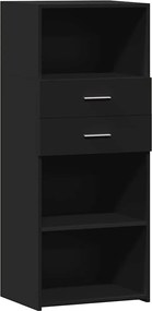 vidaXL Dulap înalt, negru, 50x42,5x124 cm, lemn prelucrat