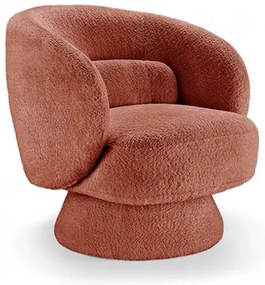 Fotoliu pivotant stil retro, Tesatura Boucle, Ruginiu, Bossa Nova, A-45838 VC
