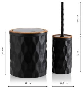 Set de baie REINA 5 buc. negru/maro