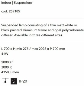 Lustra LED design modern geometric ORACLE SLIM SP D070 SQUARE 3000K ON-OFF BK