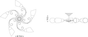 BRILAGI - Lustră VINE 5xE27/40W/230V Ø 75 cm patină/alamă