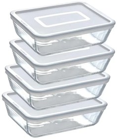 Pyrex Set de 4 borcane de sticlă, 1,5L