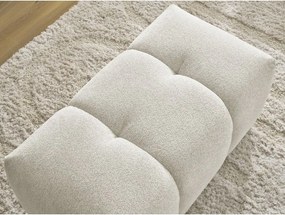 Taburet alb cu tapițerie din chenille Roxelane – Bobochic Paris