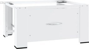 vidaXL Suport pentru mașină de spălat cu sertar, alb