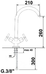 Sapho - Baterie pentru chiuvetă AXIA, crom lucios