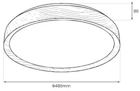 Plafonieră LED ORINOKO, 36W, 230V, Ø 48 cm, bej