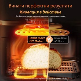 Friteuza dubla Cosori Turbo Tower Pro CAF-DC123S, 2630W, 10.8 L, 30-230°C, 7 programe, Sync, Smart, Negru