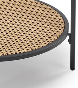 Masa de cafea Dakota, ratan / negru