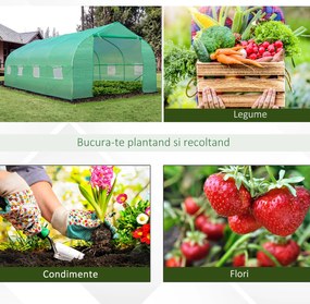 Outsunny Sera Gradina Verde Pentru Legume 6x3x2 | Aosom Romania