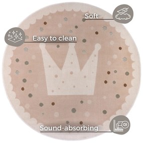 Covor pentru copii bej ø 140 cm Crown – Hanse Home
