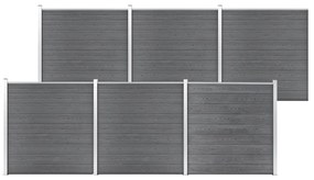 Gard de gradina, gri, 1045 x 186 cm, WPC 1, Gri, 6 sectiuni