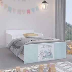 Pătuţ elegant tăblie mentol 180 x 90 cm cu şoareci