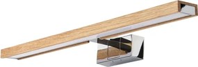 Brilagi-LED Iluminare oglindă de baie WOODY MIRROR 3 în 1 LED/12W/230V 60 cm IP44 crom/stejar