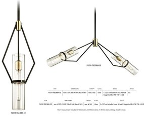 Lustra suspendata design modern RAEF, cu 2 surse de lumina