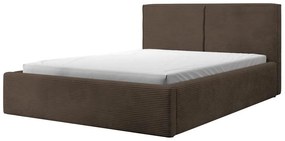 Pat matrimonial 140 cm Fatime (cu somieră) (cu sp. depozitare) (maro închis + negru). 1099185