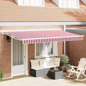 vidaXL Material de înlocuire pentru copertină Roșu și alb 400 x 200 cm