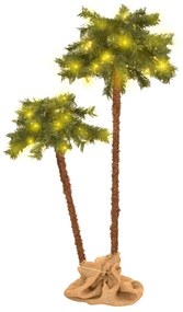 Palmier artificial dublu cu LED-uri, 90 cm si 150 cm 90 cm + 150 cm, 1