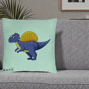 Perna Decorativa Spinozaur Kawaii, 40x40 cm, Verde Menta, Husa Detasabila, Perna Inclusa, BEKZ®