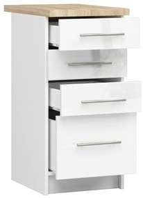 Dulap inferior de bucătărie Ozara S40 SZ4 (alb + alb lucios). 1071101