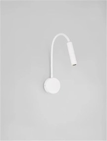 Aplica cu reader LED cu brat flexibil IP44 SONICA alba