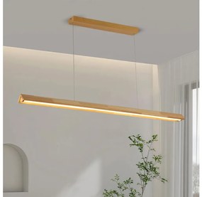 Brilagi - Lustră LED suspendată pe cablu UMEA WOOD, 30 W, 230 V, 120 cm, lemn de cauciuc